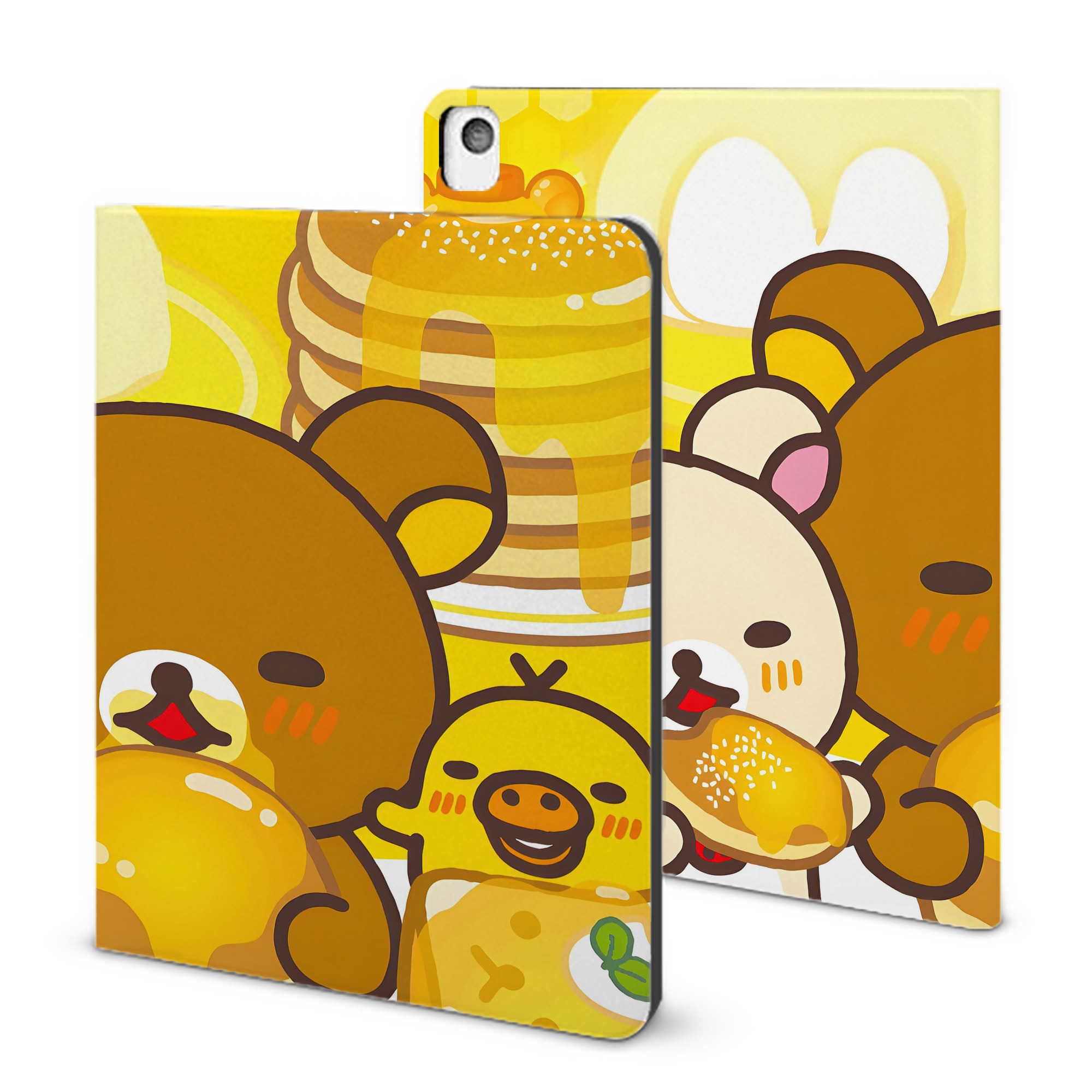（画像用） リラックマ リラックマ キイロイトリ Rilakkuma Korilakkuma Kiiroitori IPadケース ペンホルダー付き ブックスタイルデザイン